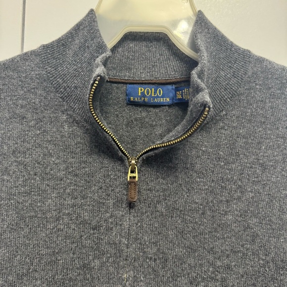 Polo by Ralph Lauren Men's Gray 1/4 Zip Wool Sweater Gray Size 2XLT Cozy Soft - Picture 6 of 8